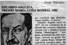 Eduardo Anguita, Premio Maria Luisa Bombal 1981