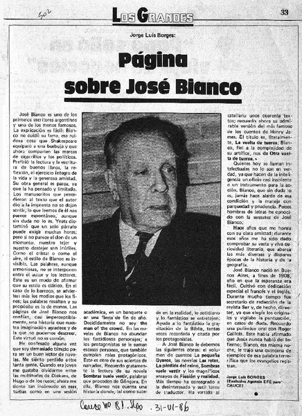 Página sobre José Bianco