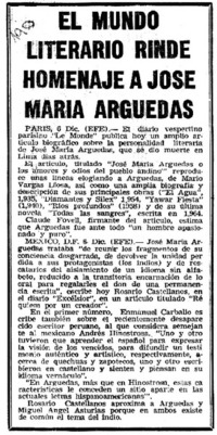 El mundo literario rinde homenaje a José María Arguedas.
