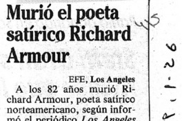 Murió el poeta satírico Richard Armour.