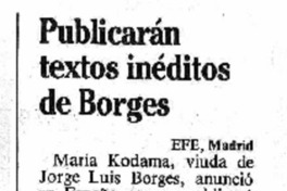 Publicarán textos inéditos de Borges