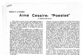 Aimé Cesaire: "Poesías"