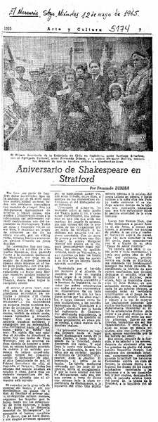 Aniversario de Shakespeare en Stratford
