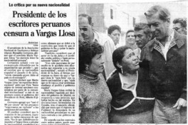 Presindente de los escritores peruanos censura Vargas Llosa.