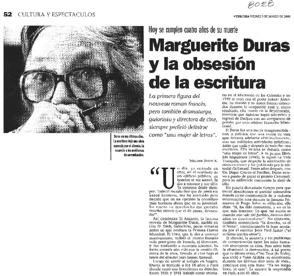 Marguerite Duras y la obsesión de la escritura