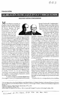 La relación entre Julius Evola y Mircea Eliade