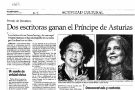 Dos escritoras ganan el Príncipe de Asturias.
