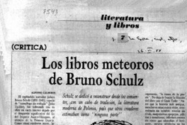 Los Libros meteoros de Bruno Schulz