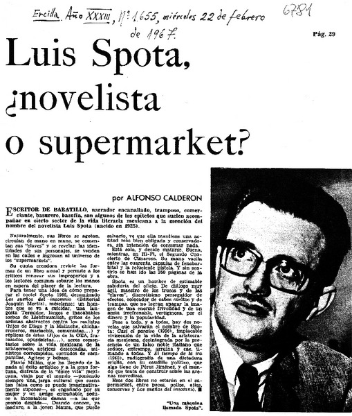 Luis Spota, ¿novelista o supermarket?
