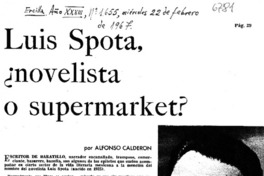 Luis Spota, ¿novelista o supermarket?
