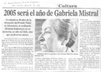 2005 será el año de Gabriela Mistral