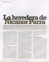 La heredera de Nicanor Parra