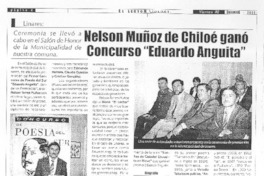 Nelson Muñoz de Chiloé ganó concurso "Eduardo Anguita"
