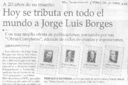 Hoy se tributa en todo el mundo a Jorge Luis Borges