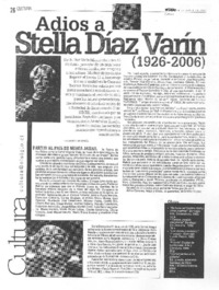 Adiós a Stella Díaz Varín.