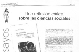 Una reflexión crítica sobre las ciencias sociales