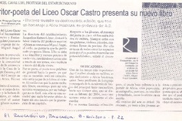 Miguel Angel Cavalleri, profesor del establecimiento : El escritor-poeta del Liceo Oscar Castro presenta su nuevo libro