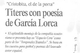 Títeres con poesía de García Lorca