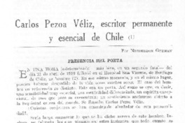 Carlos Pezoa Véliz, escritor permanente y esencial de Chile
