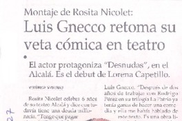 Luis Gnecco retoma su veta cómica en teatro