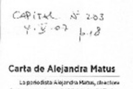 Carta de Alejandra Matus.
