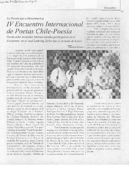 4 Encuentro Internacional de Poetas Chile-Poesía