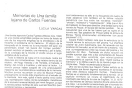 Memorias de una familiia lejana de Carlos Fuentes