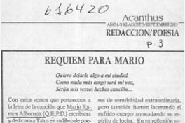 Requiem para Mario  <artículo> J. A. L.