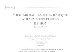 Solidaridad, la otra red que atrapa a los poetas de hoy  <artículo> Floridor Pérez