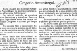 Gregorio Amunátegui  [artículo] M. Correa M.