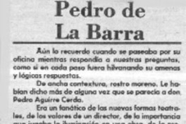 Pedro de la Barra  [artículo] Mario Cánepa Guzmán.