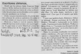 Escritores chilenos  [artículo] Gabriel H. Zepeda.