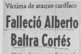 Falleció Alberto Baltra Cortés.  [artículo]