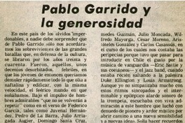 Pablo Garrido y la generosidad