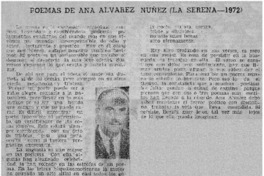 Poemas de Ana Alvarez Núñez (La Serena-1972)