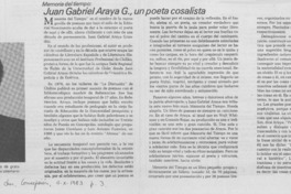 Juan Gabriel Araya G., un poeta cosalista