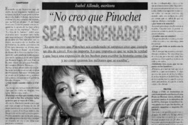 No creo que Pinochet sea condenado