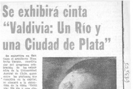 Se exhibirá cinta "Valdivia: un río y una cuidad de plata".