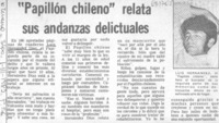 "Papillón chileno" relata sus andanzas delictuales.