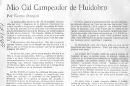 Mio Cid Campeador de Huidobro.