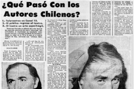 Qué pasó con los autores chilenos? : [Entrevista]