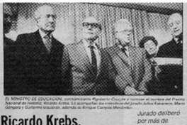 Ricardo Krebs, premio nacional de historia 1982.
