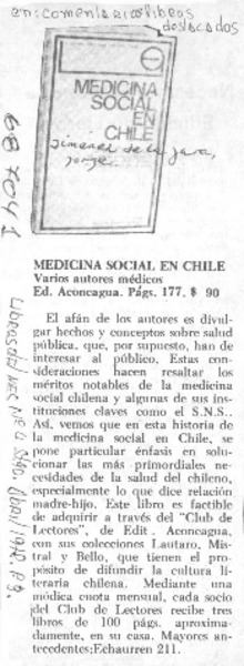 Medicina social en Chile.