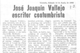 José Joaquín Vallejo escritor costumbrista.