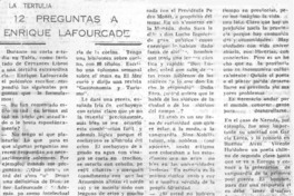 12 preguntas a Enrique Lafourcade : [entrevista]