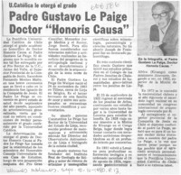 Padre Gustavo Le Paigne doctor "Honoris Causa".
