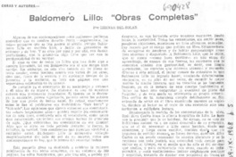 Baldomero Lillo: "Obras completas"