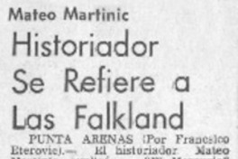Historiador se refiere a Las Falkland.
