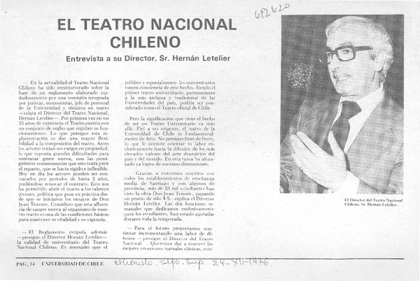 El teatro nacional chileno.