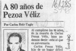 A 80 años de Pezoa Véliz  [artículo] Carlos Ruiz-Tagle .